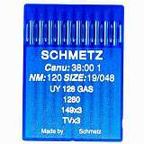 Иглы SCHMETZ UY 128 GAS  №120 (1280, 149X3, TVX3)