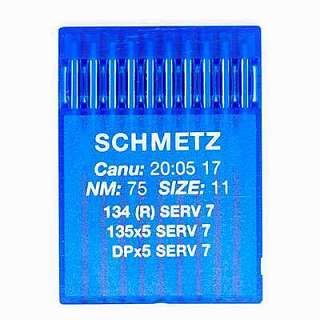 Иглы SCHMETZ 134 R SERV 7 № 75 (135Х5 SERV 7,&nbsp;&nbsp;DPХ5 SERV 7)