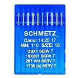 Иглы SCHMETZ DBх1 SERV 7  №110 (16X231 SERV 7, 1738(A) SERV 7, 287WH SERV 7)