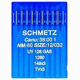Иглы SCHMETZ UY 128 GAS  № 80 (1280, 149X3, TVX3)