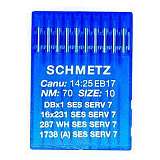 Иглы SCHMETZ DBх1 SES SERV 7  № 70 (16X231 SES SERV 7, 1738(A) SES SERV 7, 287WH SES SERV 7)